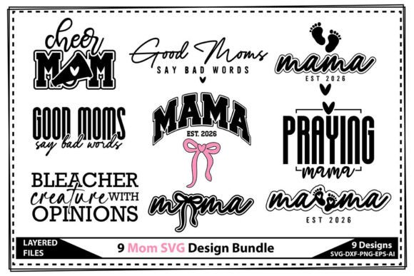 9 Mom SVG Design Bundle: A Versatile Embroidery Asset
