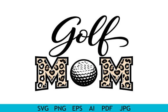 Golf Mom SVG Leopard Print Ball Design